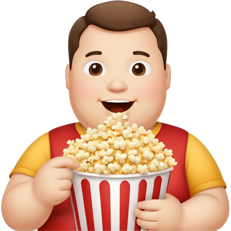 fat person eating popcorn emoji