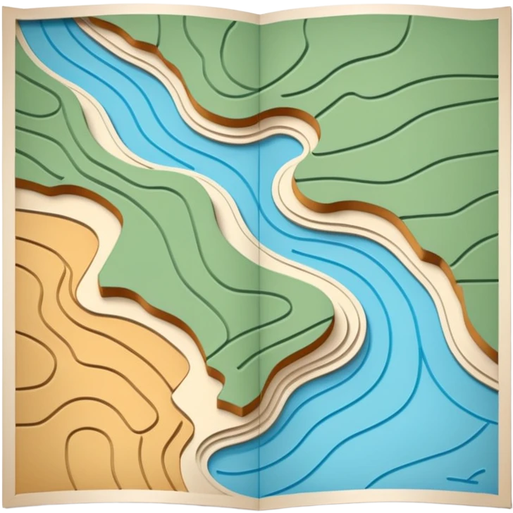 folded contour-line map emoji
