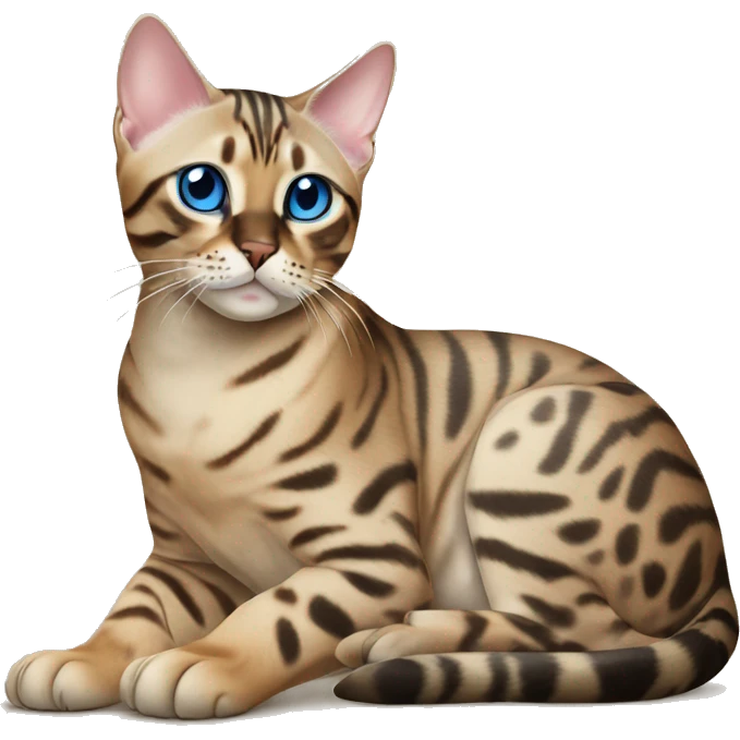 Seal Bengal cat with Blue eyes sitting emoji