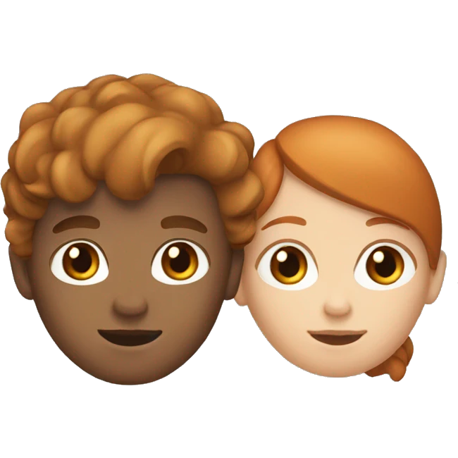 brunette girl and ginger boy emoji