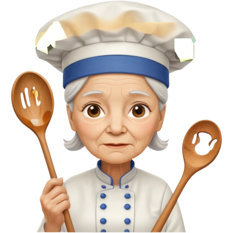 woman old chef with spoon emoji