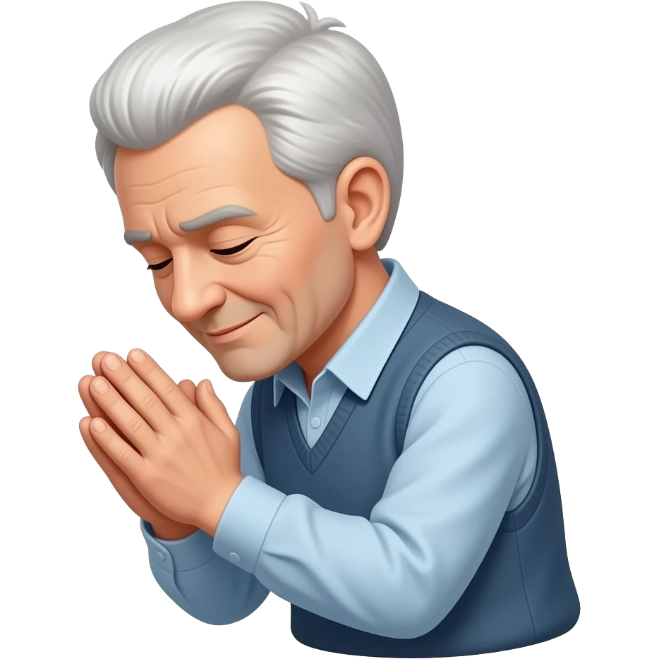 older man bowing praying emoji
