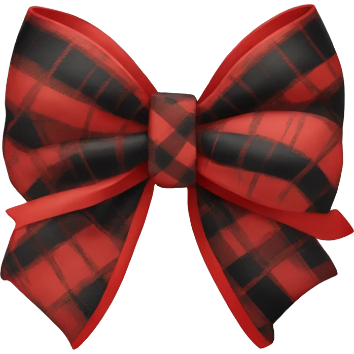 red and black plaid bow  emoji