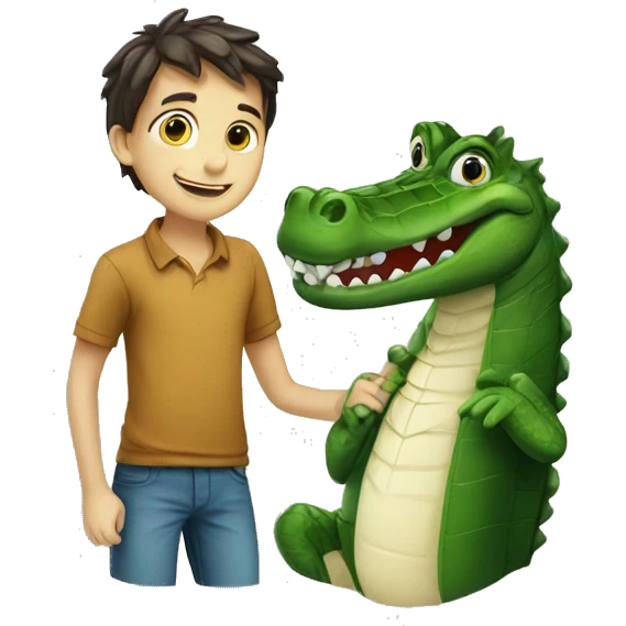 crocodile with boy emoji