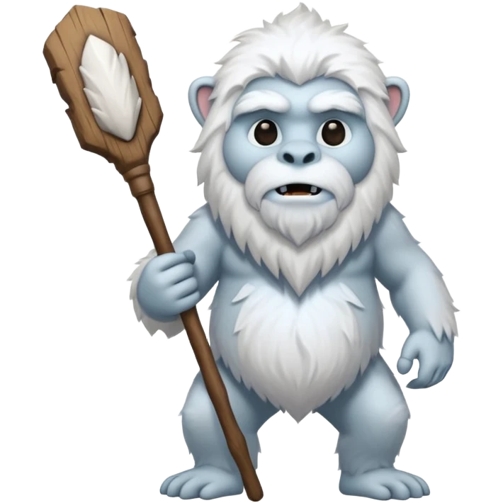 yeti, carrying a stick emoji
