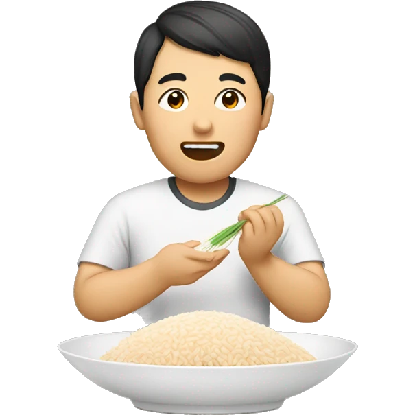 Asian eating rice  emoji