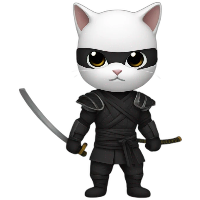 Cat ninja white emoji