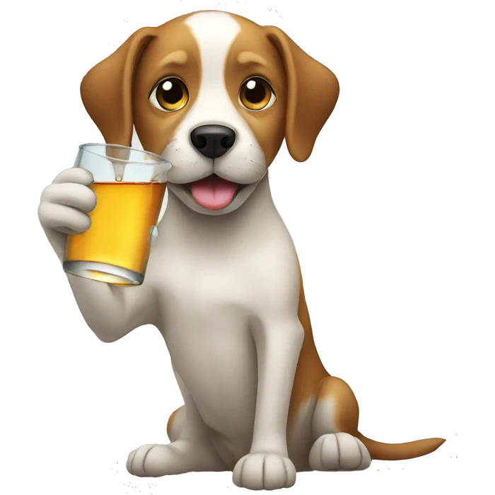 dog drinking a fish emoji