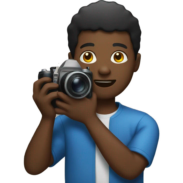 black man holding camera emoji