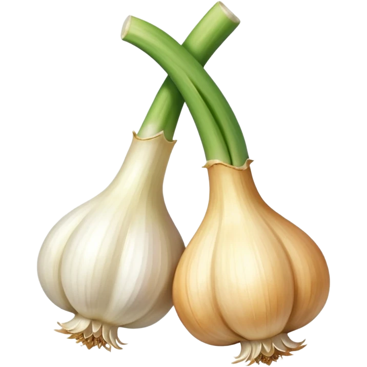 two garlic 45 degrees no need the green thingy emoji