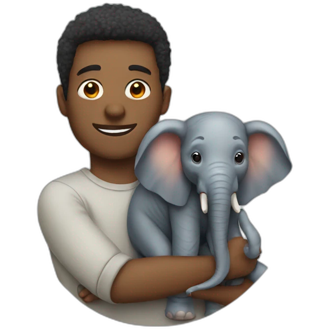 Guy with pet elephant emoji