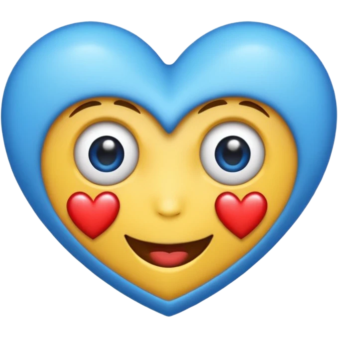 Emoji con los ojos de corazón azul 🩵 emoji