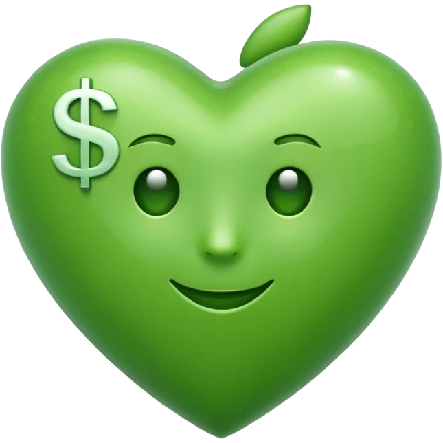 apple emoji heart, with dollar sign emoji
