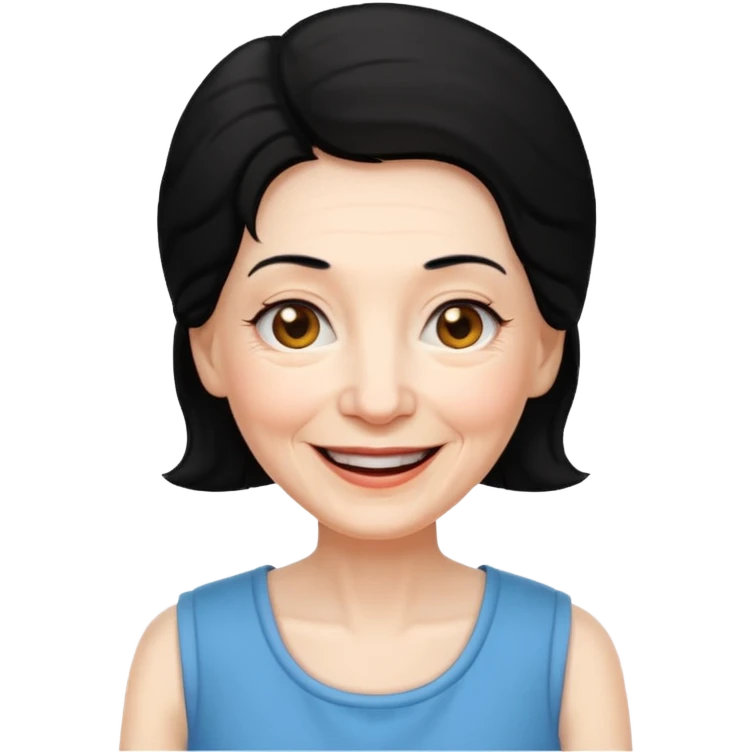 Old Women In Sleeveless, black hair. emoji