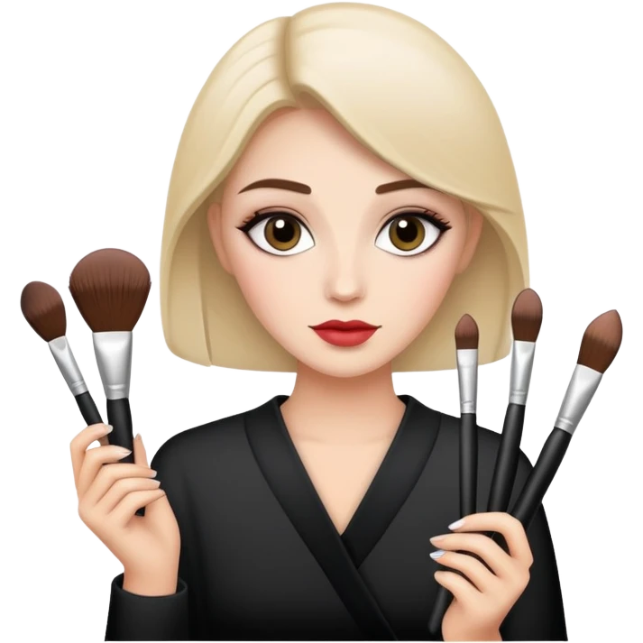 Holding make up brushes emoji