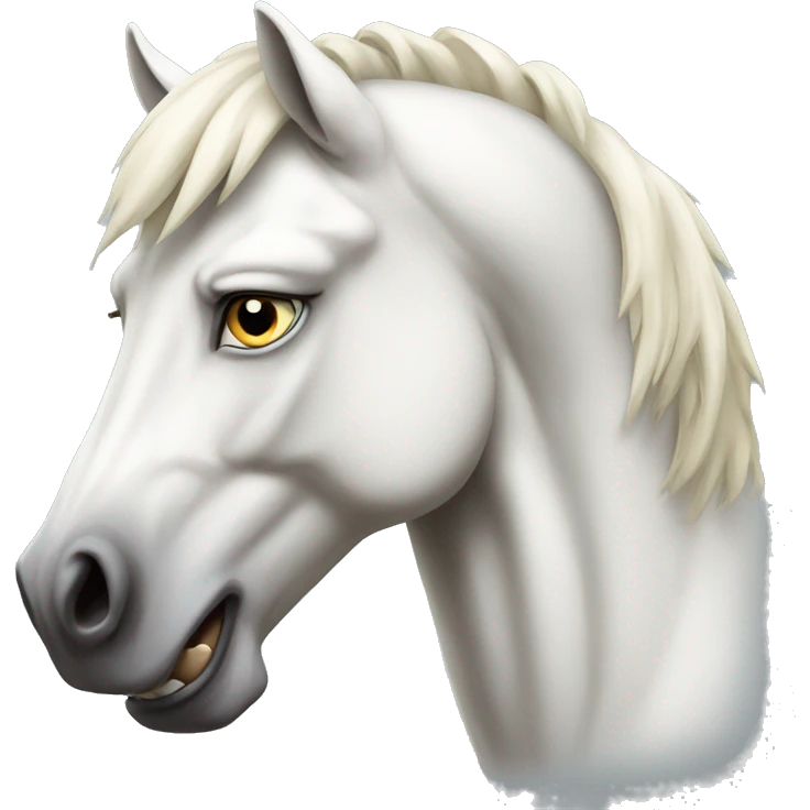 Angry white horse emoji