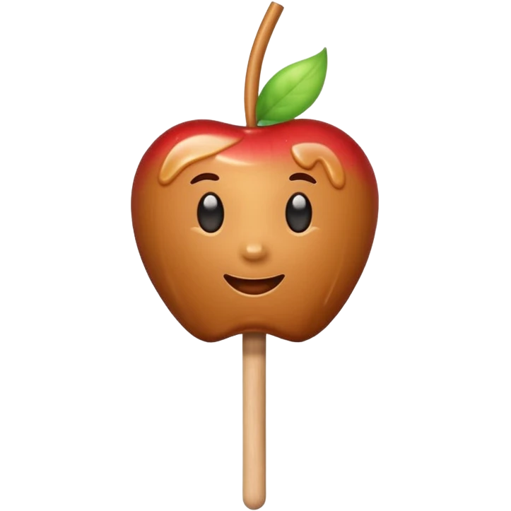 Caramel apple on a stick emoji