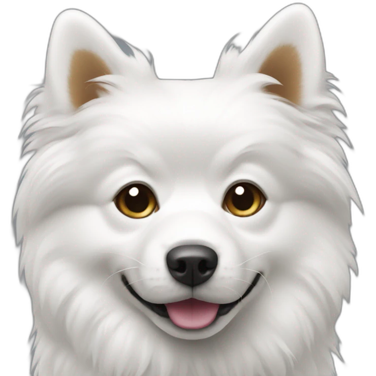Spitz dog white color emoji