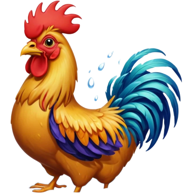 rooster bath emoji