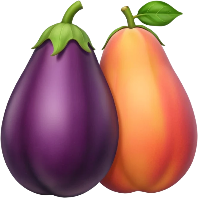 Eggplant loving a peach emoji