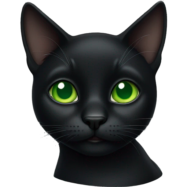 Black cat with green eyes emoji
