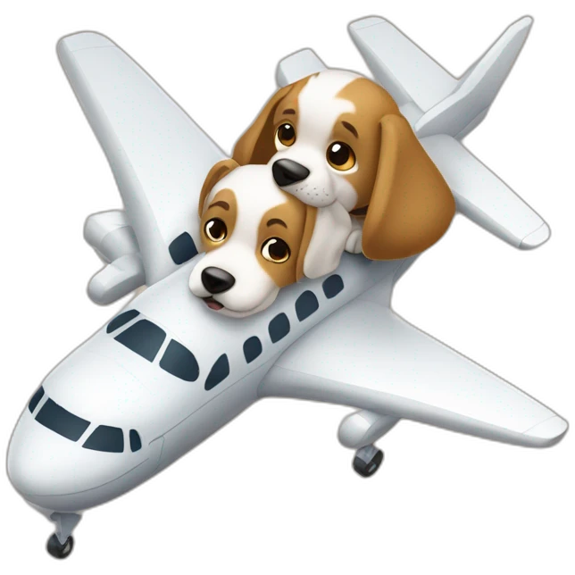 chien sur un avion emoji