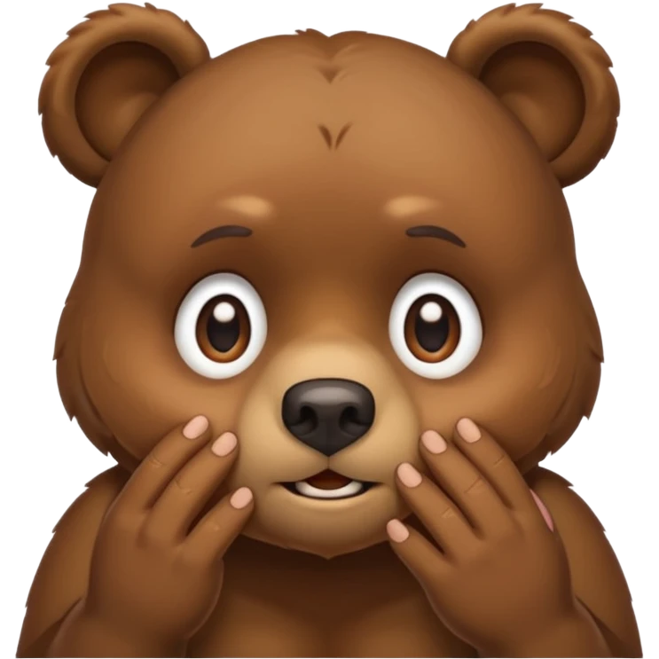 медведь со смущенными  пальчиками emoji