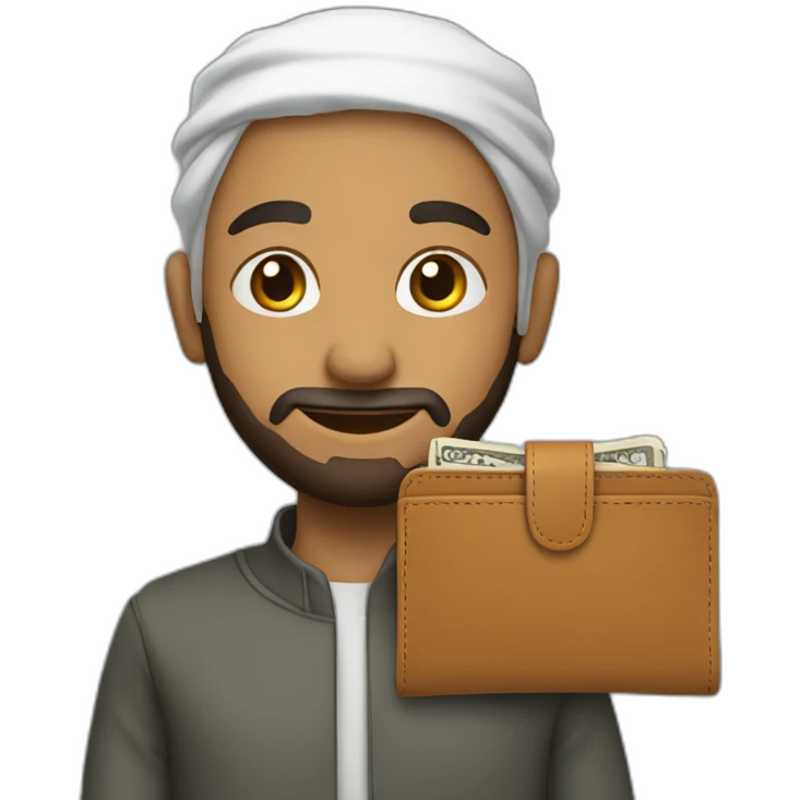 muslim with wallet emoji