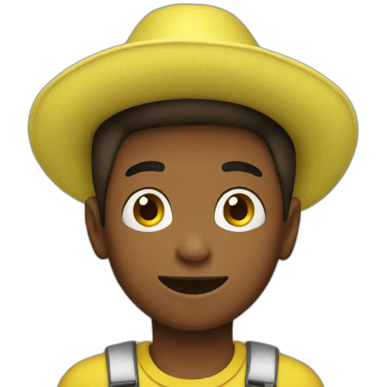 Boy with banana hat emoji