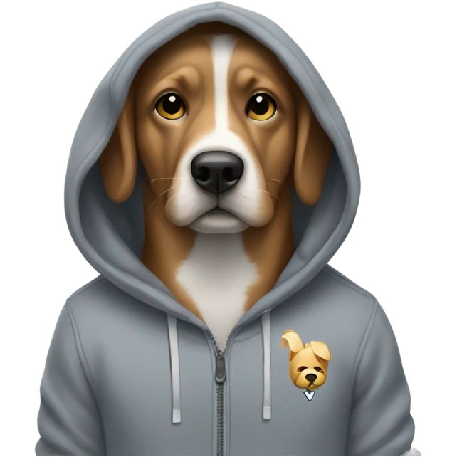 Dog wearing a Nike hoodie emoji