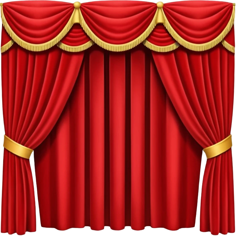 Simple, opened red theatre curtains with black background  emoji