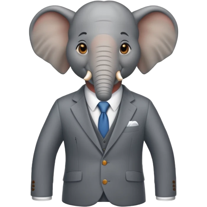 The elephand went in a suit
 emoji