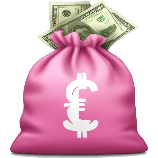 Pink bag of money  emoji