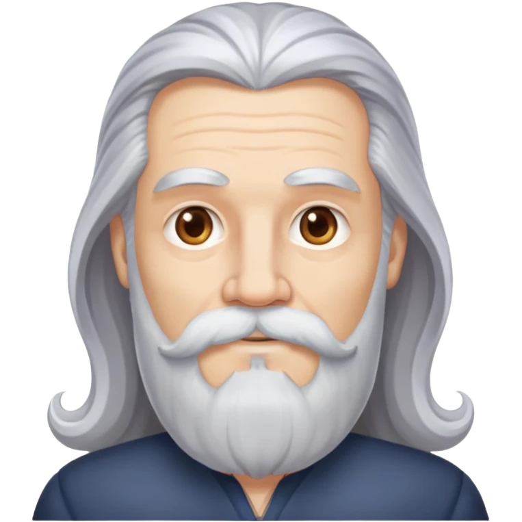 God, man with long grey hair, white beard and mustache, divine appearance emoji