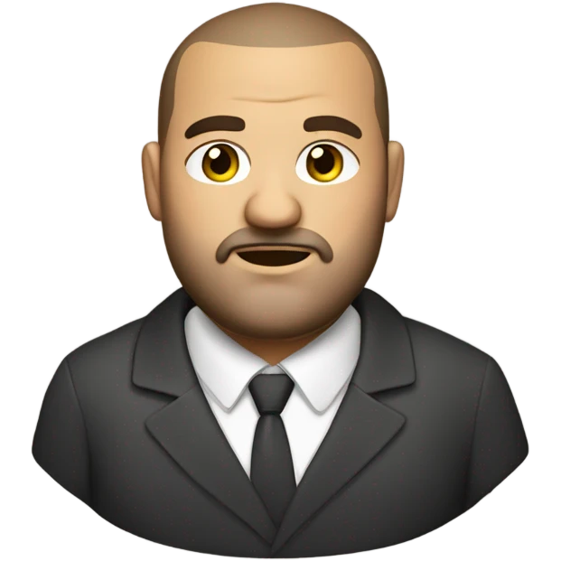 overweight italian business man, with brown buzz cut and a stubbled beard. emoji