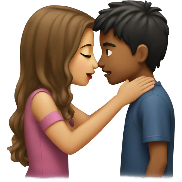 Girl kiss with a boy emoji