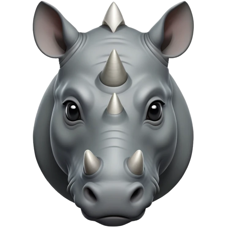 cinematic-noble--rhinoceros-portrait-emoji,slate-grey-hide-poised-and-regal,-with-a-massive,-powerful-build-and-a-thick,--deep-set-soulful-piercing-eyes,-simplified-yet-sharp-and-sophisticated-features,-highly-detailed,-large-black-eyes, white horn emoji