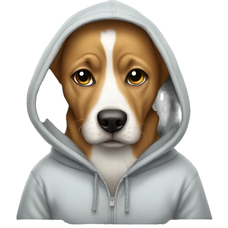 Dog wearing a hoodie  emoji