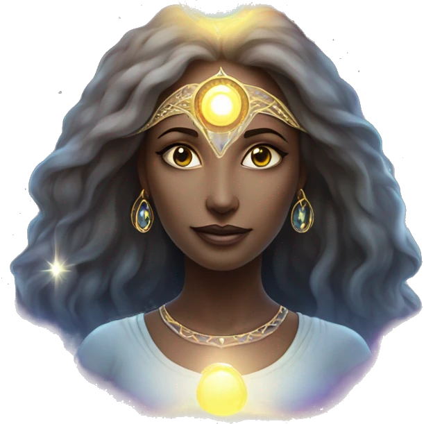 Pleiadian radiant glowing diva woman female third eye emoji
