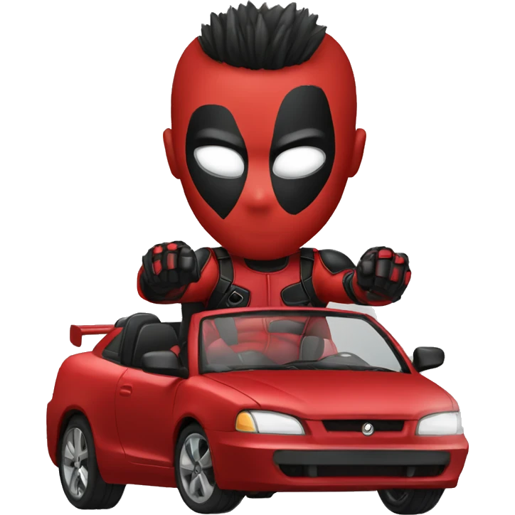 Deedpool in car emoji