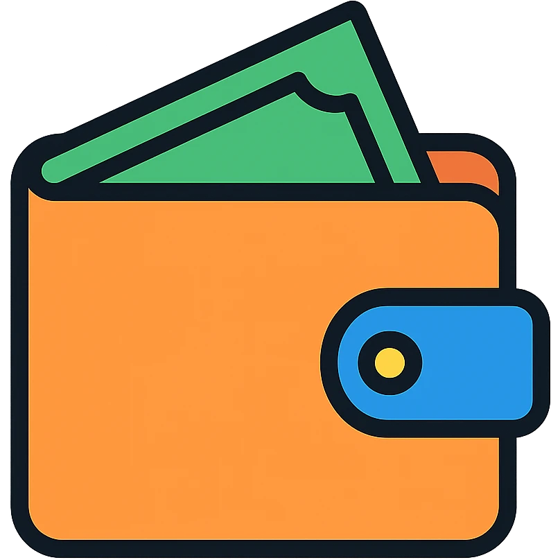 wallet icon, color outlined icon style emoji