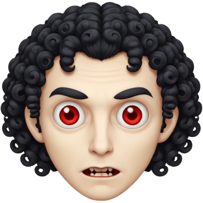 curly vampire with head optical emoji