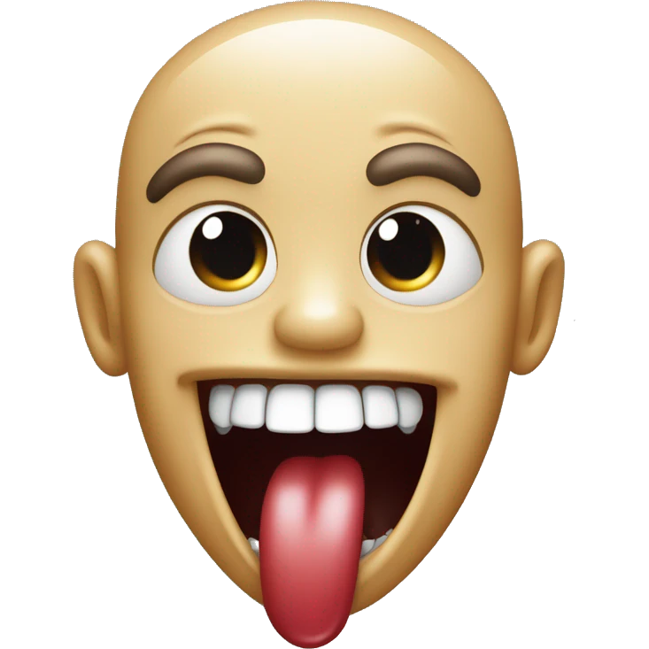 tongue out emoji 👅 with vampire fangs emoji