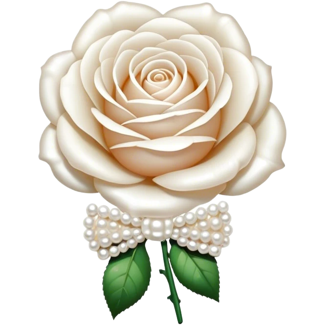 white English rose Benjamin Britten ( flower ) and pearl bow emoji