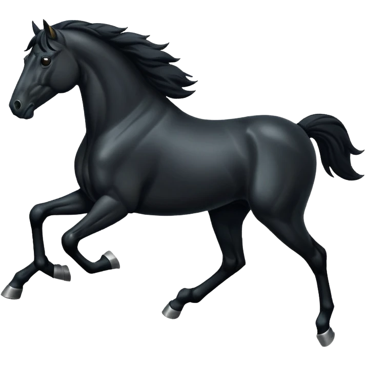 A black horse running emoji