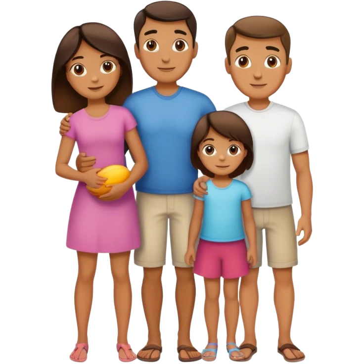 FAMILI CON UNA MADRE UN PADRE Y UN NIÑIO I UNA NIÑA PEQUEÑA emoji