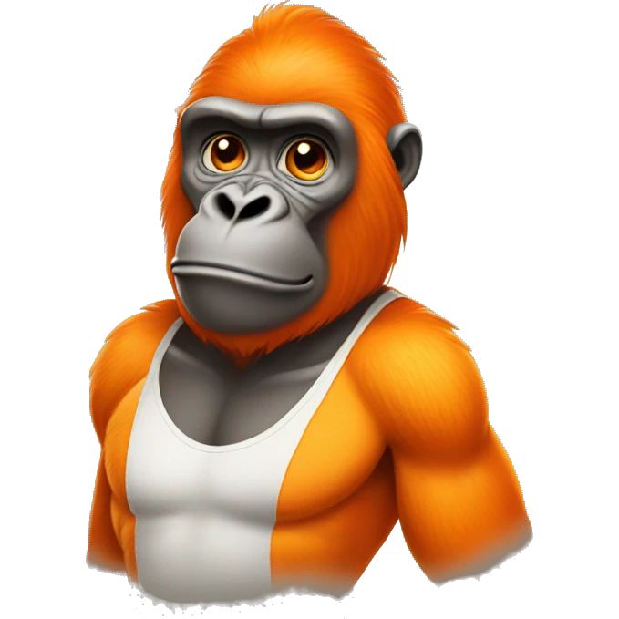 Orange gorilla wearing tank top emoji