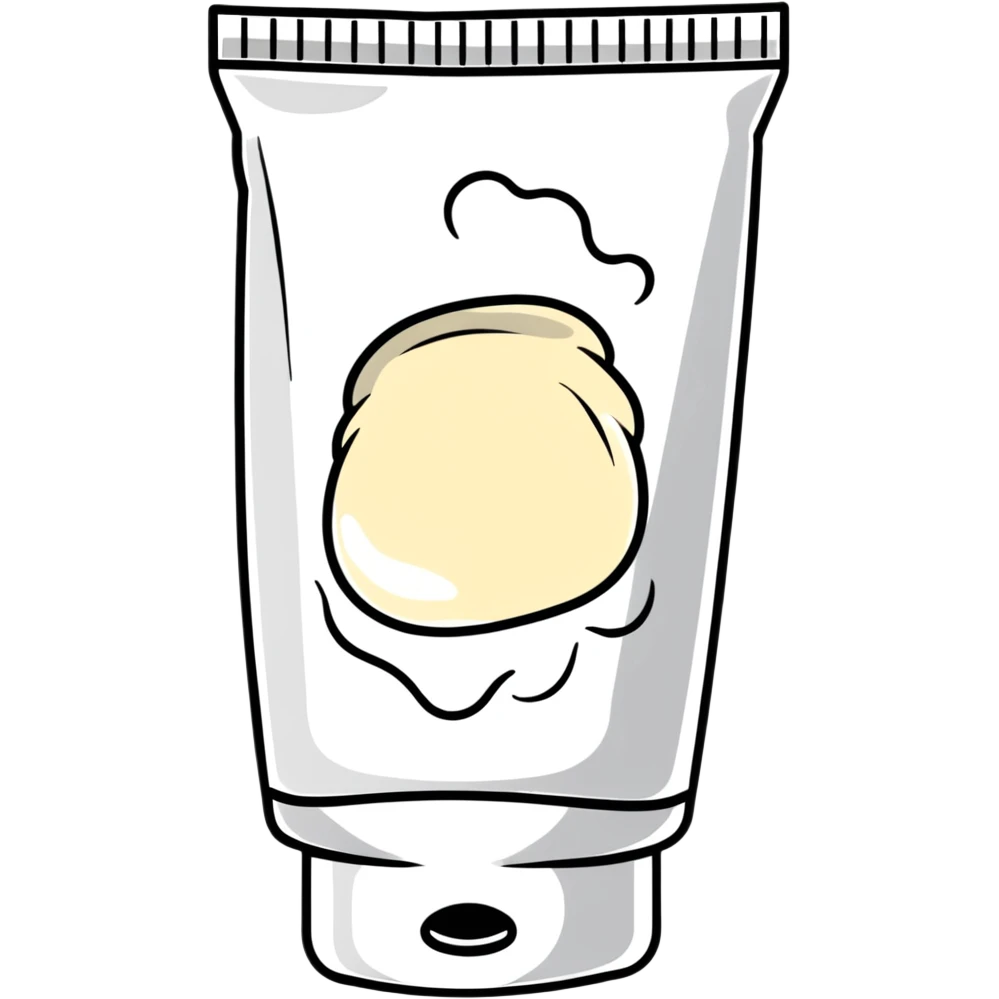 crumpled empty hand cream tube, flattened and wrinkled, cap on, no cream left emoji