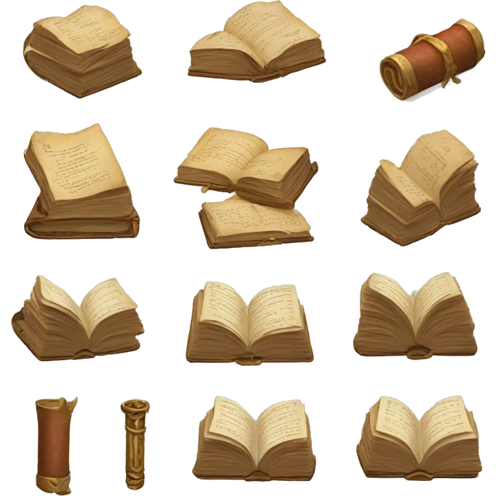 books and scrolls, dungeons and dragons emoji