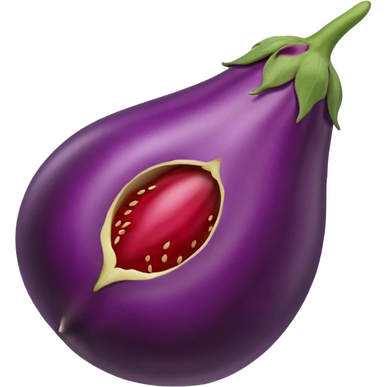 Eggplant in something looking like a vagina emoji